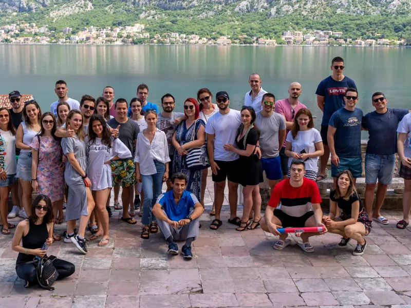 Estitor team group photo on the shore